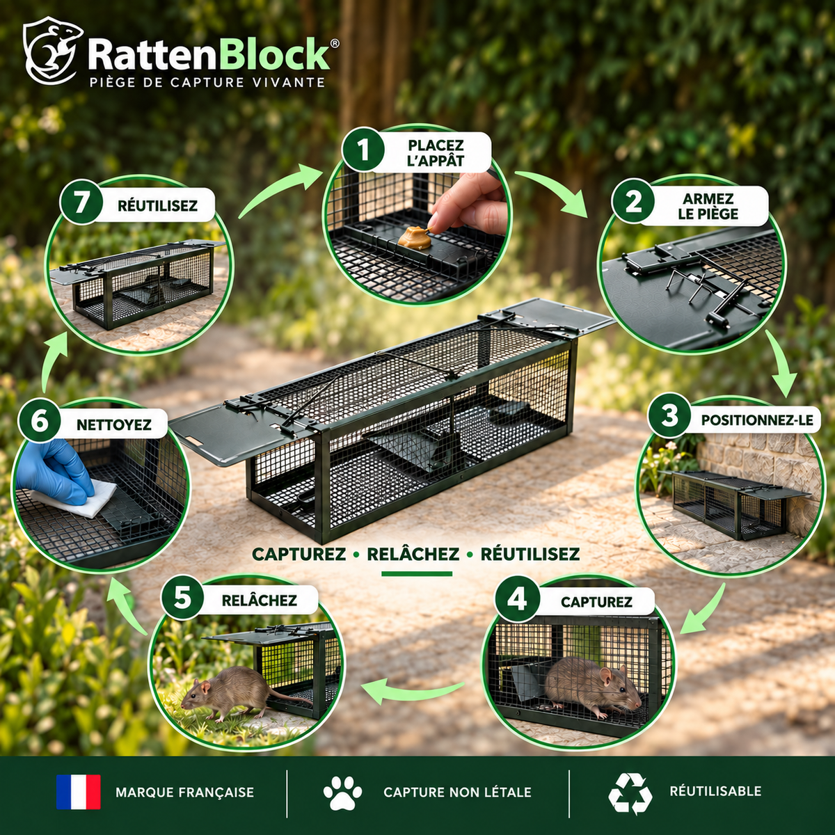 RattenBlock – Piège à rat non létal à double entrée